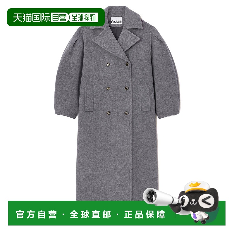 1h可退 香港直邮GANNI 女士外套 W0929205 AW2025 灰色 Ganni Woo