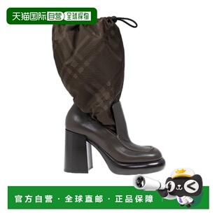 黑色 香港直邮BURBERRY AW2024 80957071 高跟长筒靴 女士高跟鞋