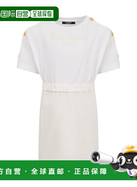 香港直邮BALMAIN 女童连衣裙 BY1B21KZ3183102BC SS2026 白色