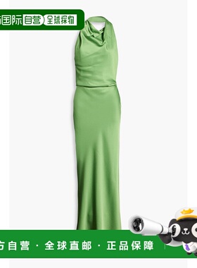 1h可退 香港直邮Simkhai 女士 Reannon 垂褶缎面挂脖睡裙 2251235