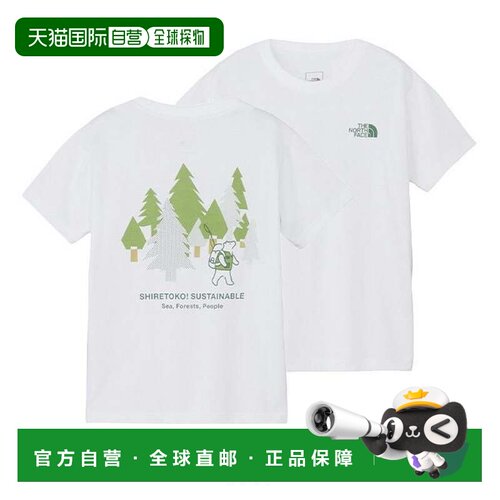 日本直邮THE NORTH FACE 北面儿童款S/S知床图案T恤