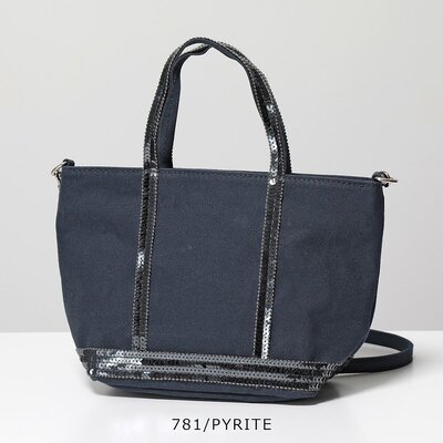 vanessabruno 单肩包女士亮片装饰迷你托特包手提包帆布