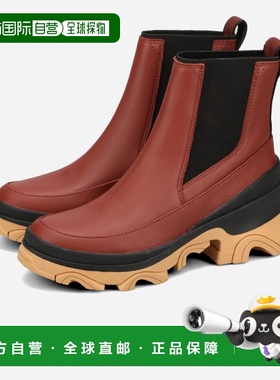 日本直邮Sorel Brex 切尔西防水女靴侧边松紧带香料/黑色（nl4302