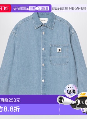 1h可退 香港直邮CARHARTT WIP 女士 W L/S Marly 褪色设计蓝色衬