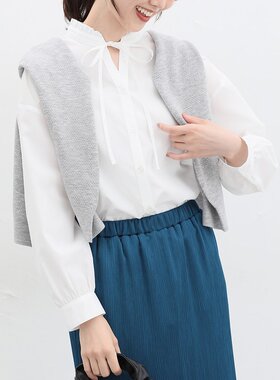 Honeys 女士立领蝴蝶结荷叶边衬衫 773619799