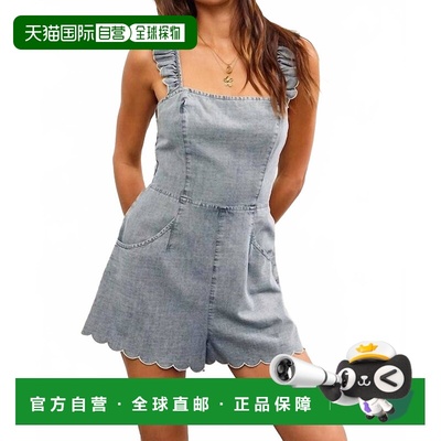 自营mustard seedAubrie Romper In Washed Denim - washed denim