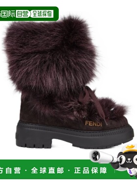 1h可退 香港直邮Fendi 紫色狐狸毛和靴 8T8591AOSU