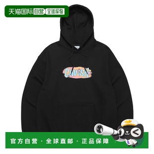 公用连帽衫 BLACK WAVY HOODIE CV2CFUM407A LOGO 韩国直邮CAVISH