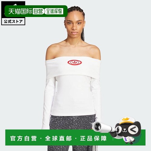日本直邮 adidas 阿迪达斯 originals 女士露肩 T 恤 [KA2691] 白