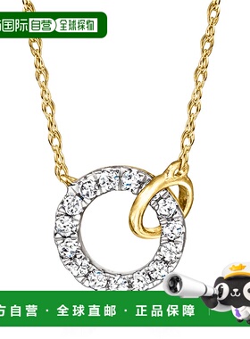 自营 RS Pure by Ross-Simons 14kt 黄金钻石联锁圆形项链 - 16