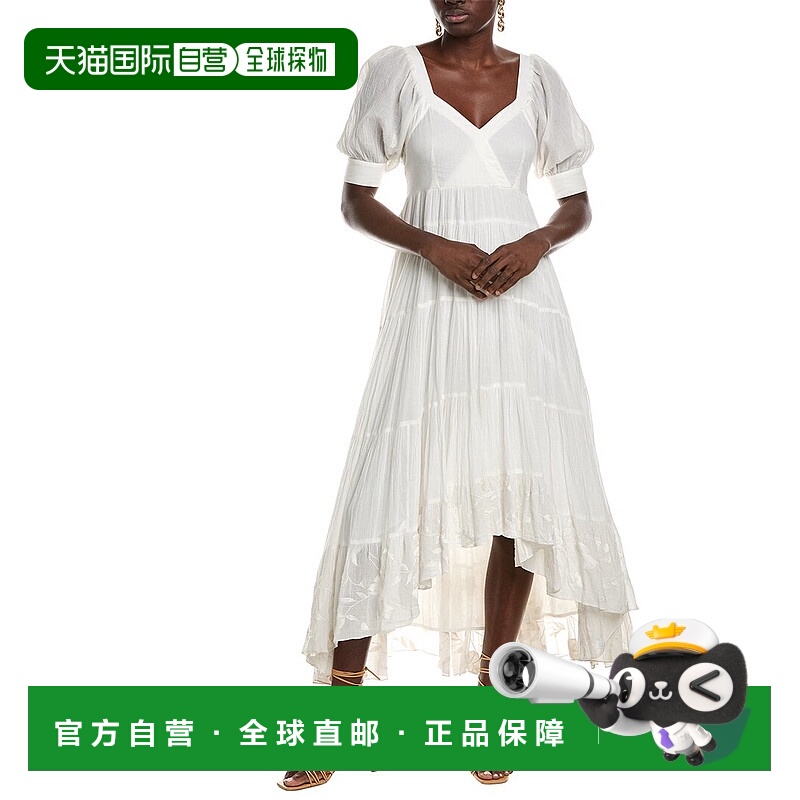 自营Hemant & Nandita Short Sleeve Maxi Dress - white 美国奥