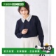 1h可退 K2FED10049 蕾丝领可拆卸双穿针织衫 日本直邮a.v.v 女装
