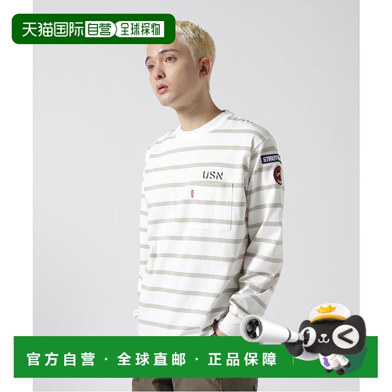 日本直邮AVIREX 海军补丁长袖T恤 [AV1129EM025517]