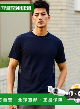 香港直邮THOM BROWNE 男士T恤 MJS219AJ0149415 AW2024 黑色