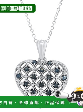 自营 max + stone925 纯银真正宝石心形花丝吊坠 18 英寸英寸 -