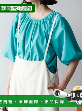 1h可退 日本直邮GeeRA 女士彩色气球袖褶皱短袖衬衫 208005泡泡袖