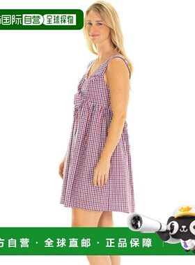 自营duffield lanePenelope红色和海军蓝金黄色连衣裙-海军蓝多色