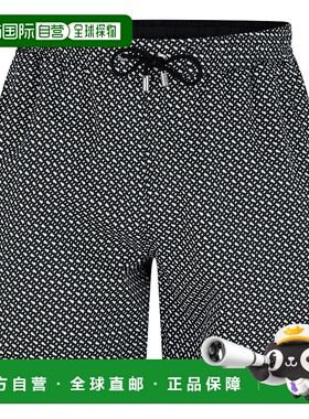 自营 Hugo Boss 男式 Ciro 全身徽标泳裤，黑色 - 黑色 美国奥莱