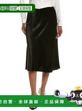 自营Ramy Brook Arrius Velvet Silk-Blend Skirt - black 美国奥