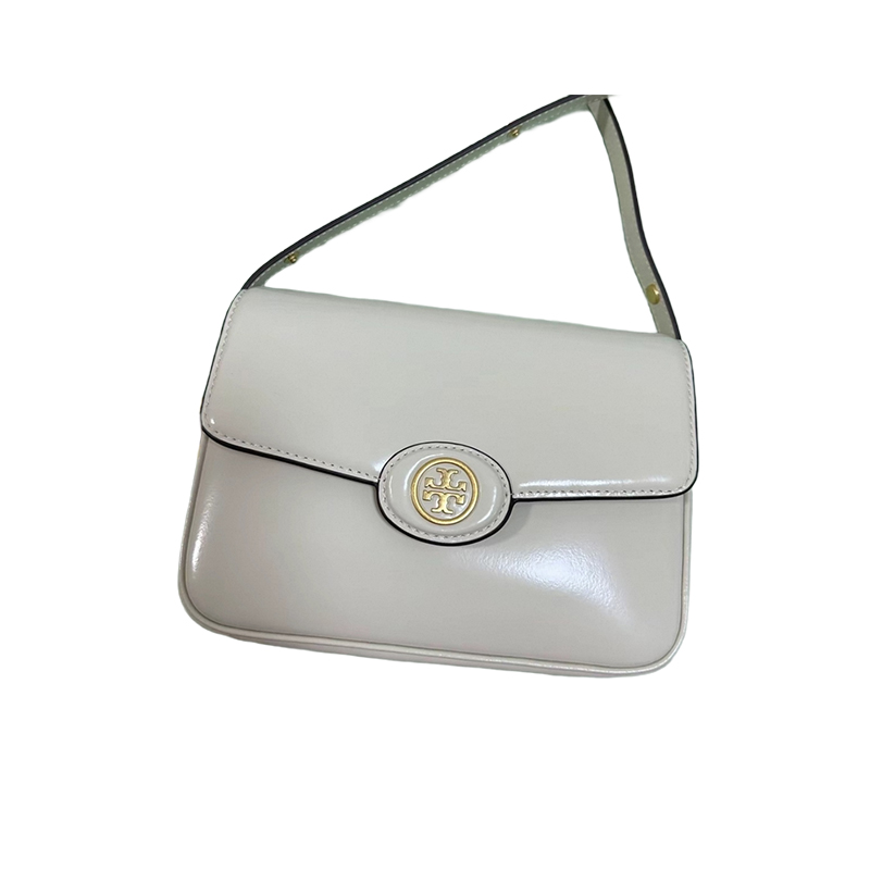 自营TORY BURCH汤丽柏琦Robinson女士漆皮翻盖斜挎单肩小方包