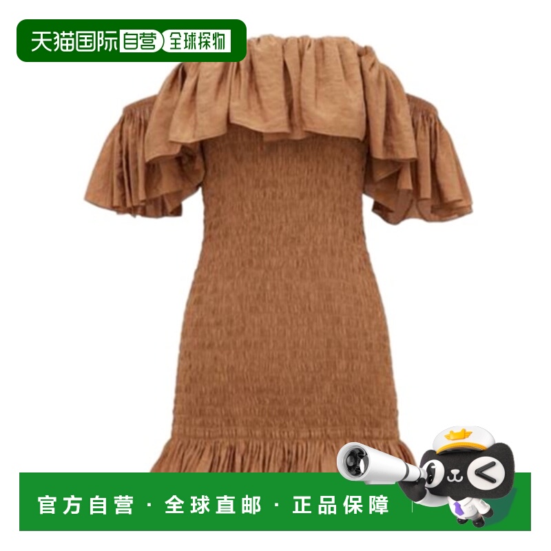 香港直邮Saint Laurent 褶饰连衣裙 821229Y3K31