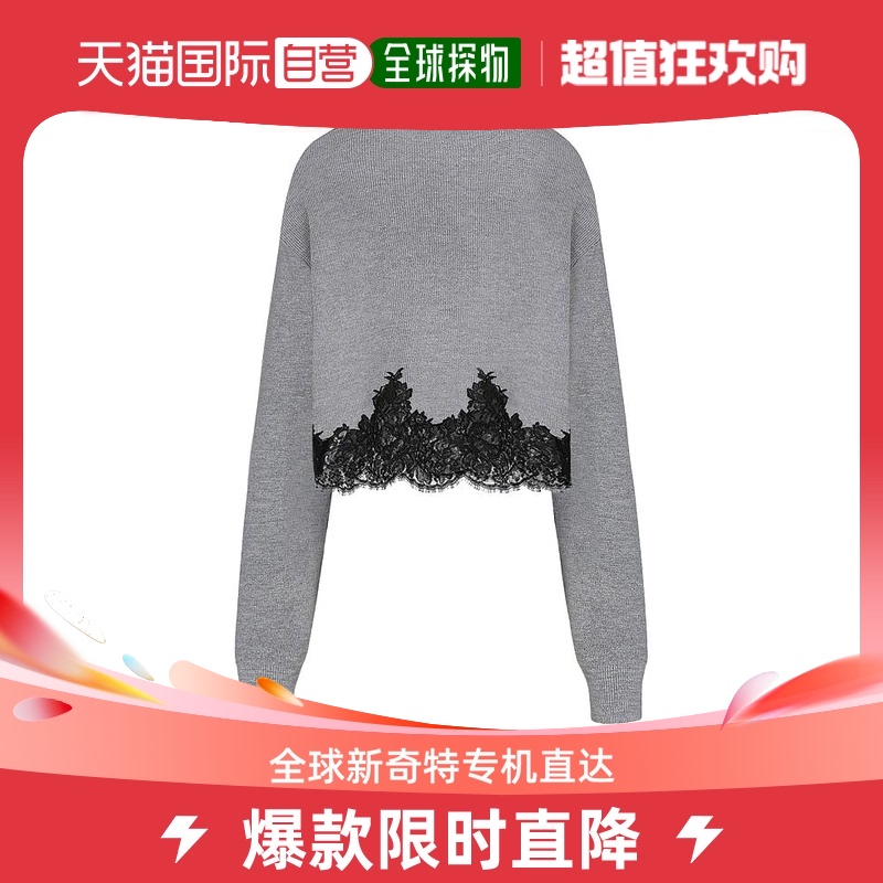 香港直邮Givenchy纪梵希女士灰色蕾丝装饰毛衣BW908X4Z6B027