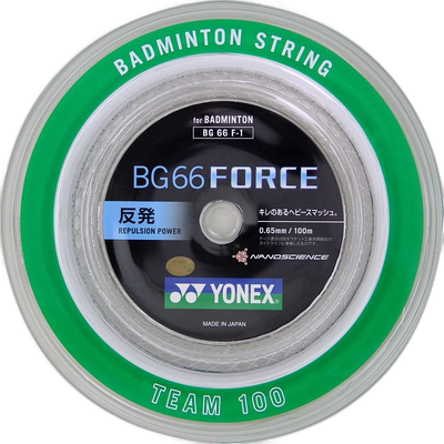 日本直邮YONEX 羽毛球肠 BG66 Force Team 100 白色 100M 卷羽毛