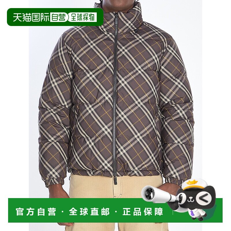 1h可退 香港直邮潮奢 Burberry 巴宝莉 男士 可反穿格纹蓬松夹克