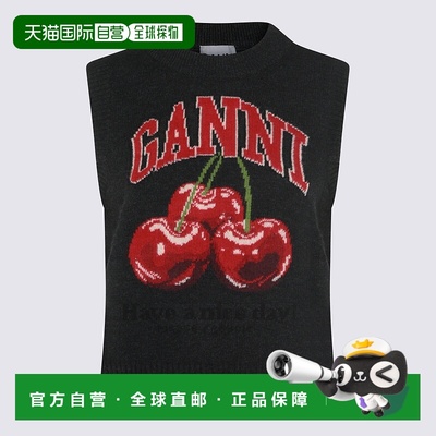 香港直邮GANNI 女士针织衫 A1070264252 SS2026 黑色 'Cherry' ve