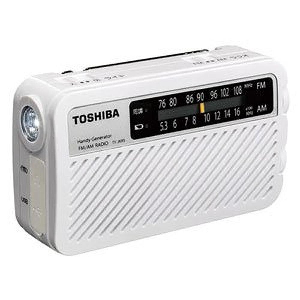 日本Toshiba东芝手摇收音机做工精致方便携带白色TY-JKR5