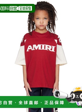 1h可退 香港直邮AMIRI 女童 红色 Sport 儿童 T 恤童装 ACTOJR100