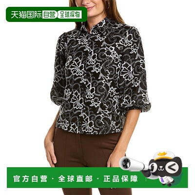 自营Gracia Embroidered Blouse - Black 泡泡袖美国直发奥莱