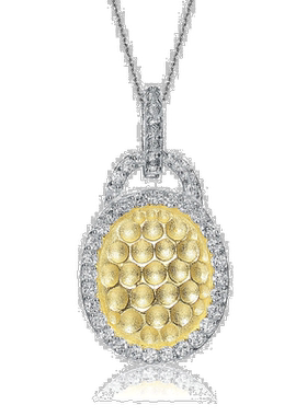 自营 geneviveGv 纯银白色和金色心形吊坠 - 黄色 美国奥莱直发