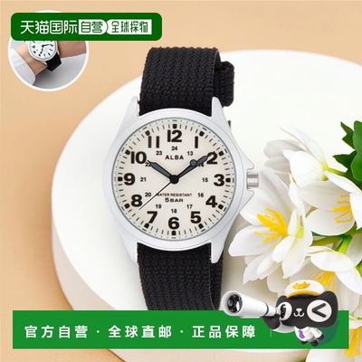 【日本直邮】ALBA雅柏男士手表AQPK401黑色休闲运动时尚石英表