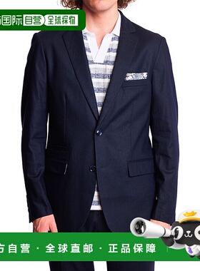 自营 paisley & gray佩斯利和灰色多佛修身亚麻混纺夹克-蓝色 美