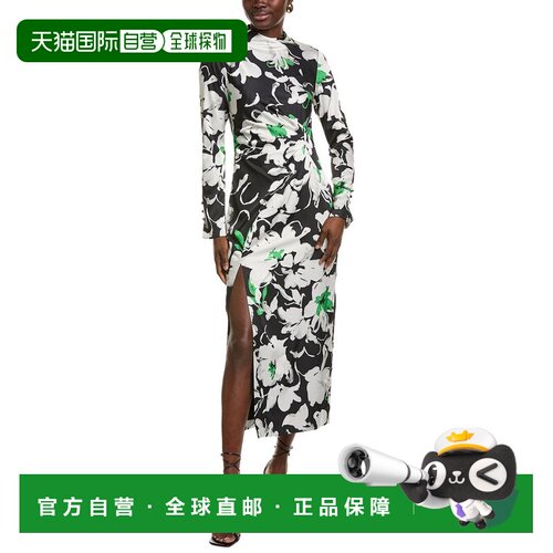 自营Lela Rose褶皱护套连衣裙-黑色 美国奥莱直发