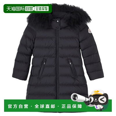 1h可退 香港直邮Moncler 盟可睐 女童 Abelle 皮毛饰边羽绒服童装