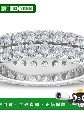 自营pompeii33 1/2 克拉钻石双排永恒戒指女士结婚戒指 14k 白金