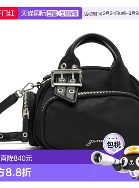 1h可退 香港直邮GANNI 甘尼 女士 黑色迷你 Polochon 手提包 A673