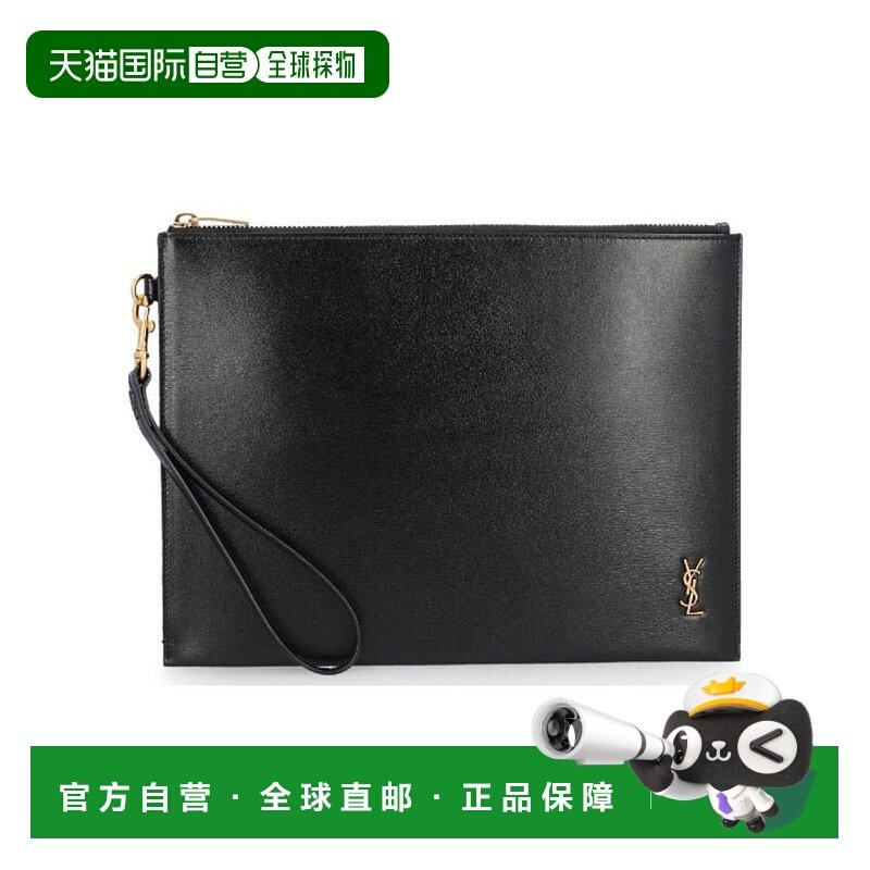 香港直邮Saint Laurent 牛皮革logo标牌手拿包 68382702G0W,箱包皮具/热销女包/男包,男士包袋,淘宝优惠券,粉丝福利购,淘宝优惠卷