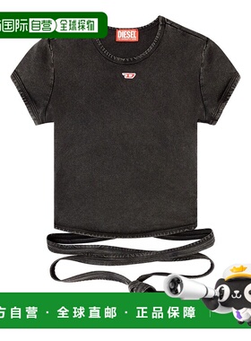 香港直邮DIESEL 女士T恤 A195200KIBY02A AW2025 黑色 BUNNY TALE