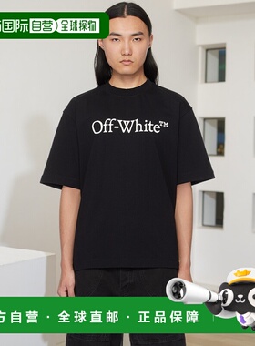 1h可退 香港直邮off-white 男士 黑色 Big Bookish Skate T 恤 OM