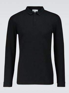 潮奢 Sunspel 男士 Riviera 长袖Polo衫 004070