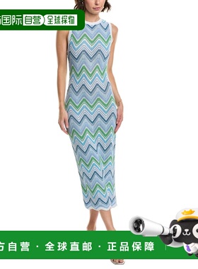 自营Milly Zig Zag Midi Dress - blue 美国奥莱直发