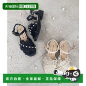 日本直邮MAJESTIC LEGON 女士珍珠装 1h可退 饰透纱褶皱凉鞋 10521