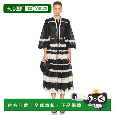 1h可退 香港直邮潮奢 ZIMMERMANN 女士 Rhiannon 蕾丝翻腾连衣裙