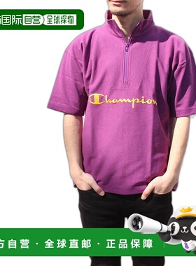 日本直邮Champion Wear 反纹半拉链 T恤 C3-R315 白色 (010) 黑色