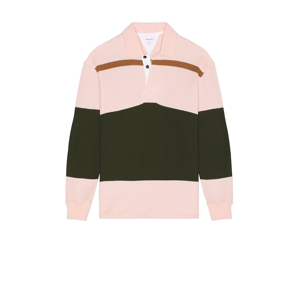 Bottega Veneta 葆蝶家 男士 大号棉质条纹 polo 衫 834337V5OB0
