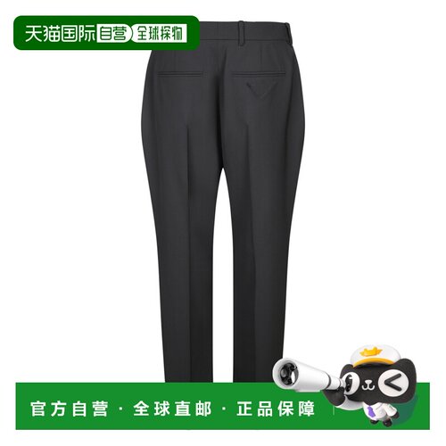 香港直邮PRADA 女士休闲裤 P264J1XMYF0002 AW2025 黑色 腰带袢休
