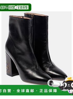 1h可退 香港直邮Etro 艾特罗 女士 穿孔皮质短靴 black黑色 舒适